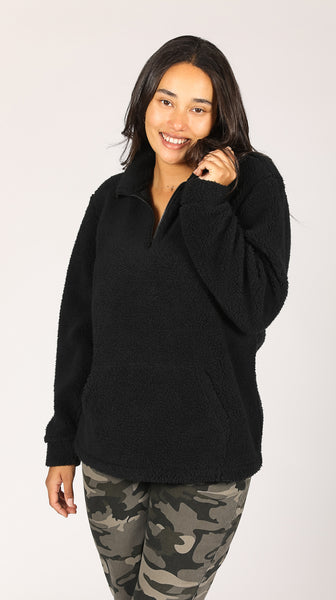 Black half zip online sherpa