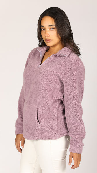 Pink sherpa half sales zip